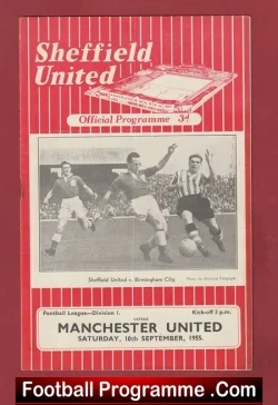 Sheffield United v Manchester United 1955 - Man Utd - football programme