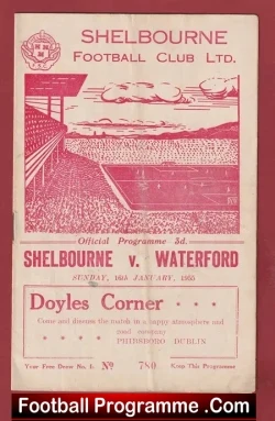 Shelbourne v Waterford 1955 - Ireland - football programme
