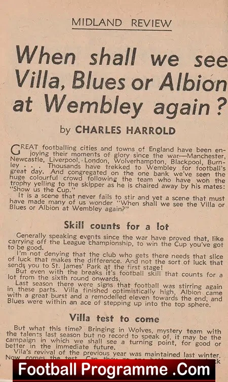 Sports Argus Football Annual 1952 - 1953