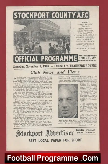 Rochdale v York City 1949 – 1940’s Programme