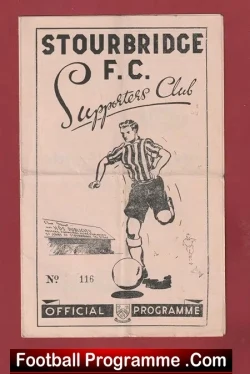 Stourbridge v Lye Town 1953 - football programme