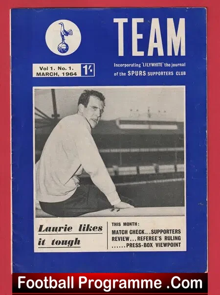 Tottenham Hotspur Lilywhite Journal Football Programme 1964 – V1