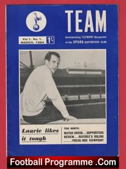 Tottenham Hotspur Lilywhite Journal Football Programme 1964 – V1