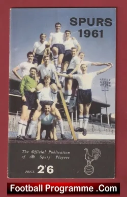 Tottenham Hotspur Official Spurs Players Booklet 1960 – 1961
