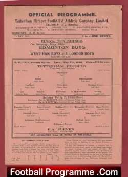 Tottenham Hotspur v FA X1 1946 - Friendly Match - football programme
