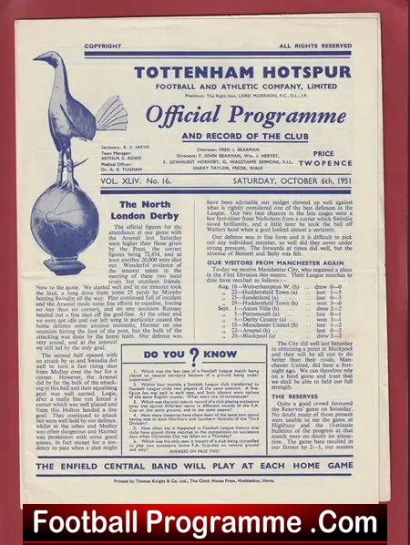 Tottenham Hotspur v Manchester City 1951