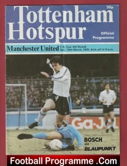 Tottenham Hotspur v Manchester United 1979 - FA Cup Man Utd - football programme