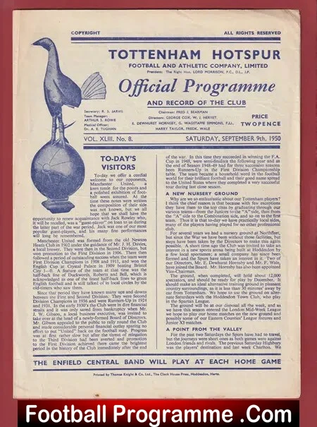 Tottenham Hotspur v Manchester United 1958 – Man Utd Munich