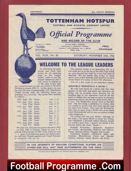 Tottenham Hotspur v Manchester United 1956 – Man Utd 56
