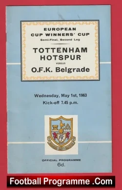 Tottenham Hotspur v OFK Belgrade 1963 – ECWC Semi Final