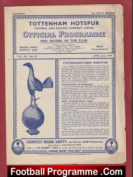Tottenham Hotspur v Southampton 1949