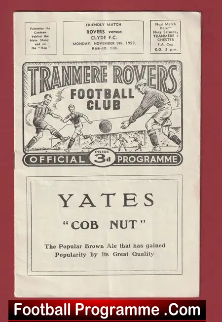 Tranmere Rovers v Clyde 1959 – Friendly Match