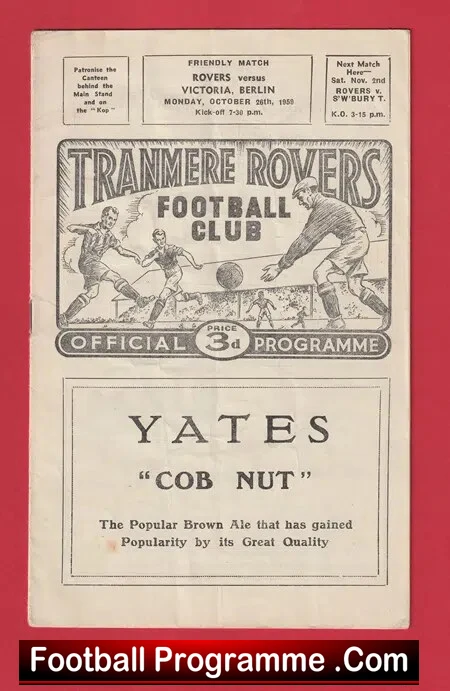 Tranmere Rovers v Victoria Berlin 1959 – Friendly Match Germany