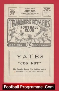 Tranmere Rovers v Victoria Berlin 1959 – Friendly Match Germany