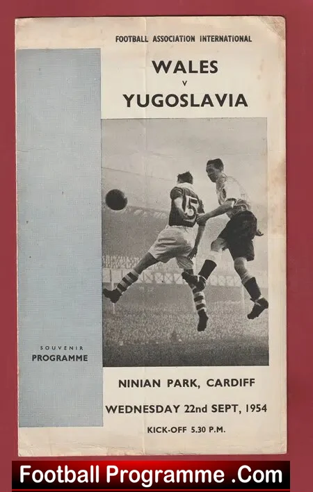 Wales v Yugoslavia 1954 – Pirate Programme
