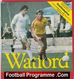 Watford v Southampton 1980 - League Cup - Multi SIGNED - football programme