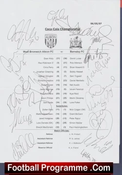 West Bromwich Albion Football Club Multi Signed Autograph 2007 - football programme