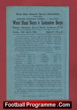West Ham Boys v Leicester Boys 1946 - Schoolboy Semi Final