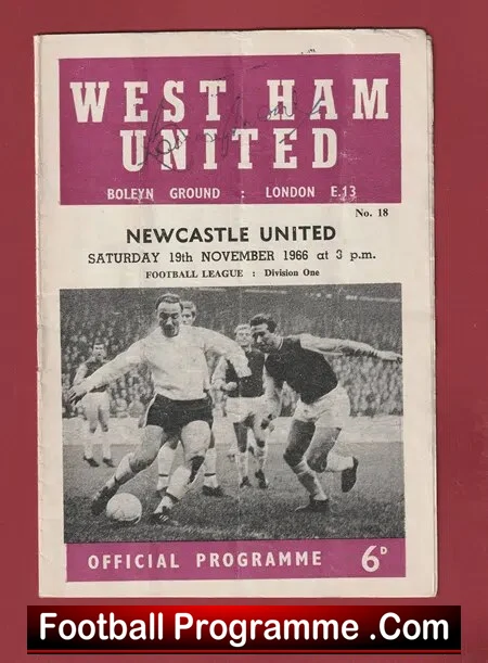 West Ham United v Newcastle United 1966 – SIGNED by Bobby Moore