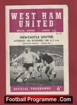 West Ham United v Newcastle United 1966 – SIGNED by Bobby Moore