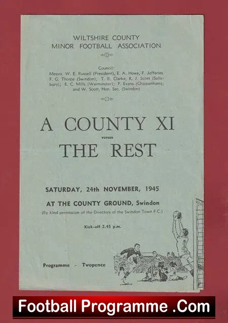 Wiltshire County XI v The Rest 1945 – Minor Football Association