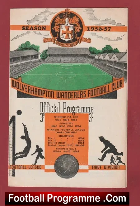 Wolves Wolverhampton v Manchester United 1957 – 1950’s v Man Utd