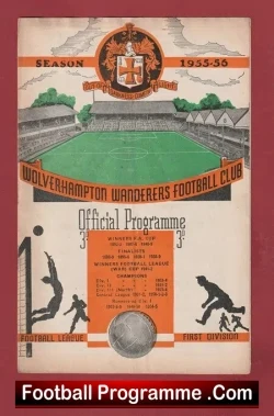 Wolves Wolverhampton v Manchester United 1956 - Man Utd - football programme