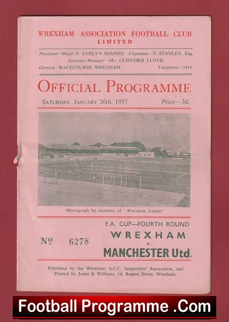 Wrexham v Manchester United 1957 – FA Cup – Busby Babes Man Utd