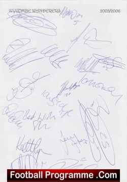 Wycombe Wanderers Football Club Multi Signed Autograph 2005/06 - football programme