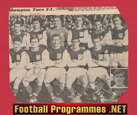 Northampton Town Football Club Multi Autographed SIGNED 1960s