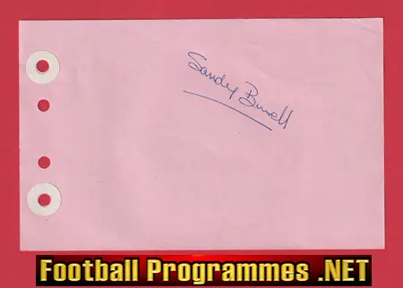Sandy Burrell - Heart Of Midlothian Hearts Signed Autograph