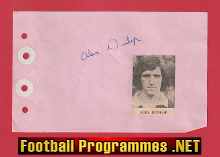 Alex Dunlop – Heart Of Midlothian Hearts Signed Autograph