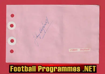 Johnny Urquhart - Heart Of Midlothian Hearts Signed Autograph