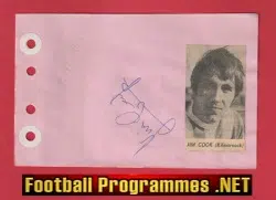 Jim Cook - Heart Of Midlothian Hearts Signed Autograph