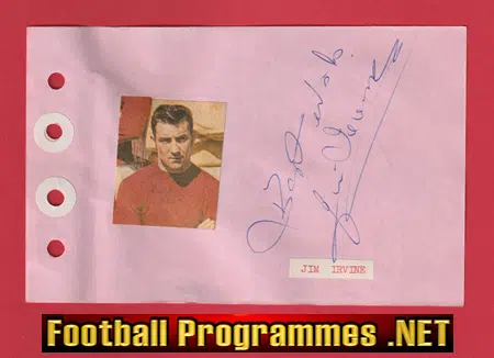 Jim Irvine - Heart Of Midlothian Hearts Signed Autograph