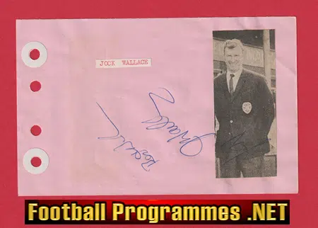 Jock Wallace - Heart Of Midlothian Hearts Signed Autograph