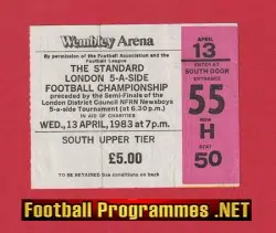 London 5-A-Side Football Championship Wembley 1983 – Ticket