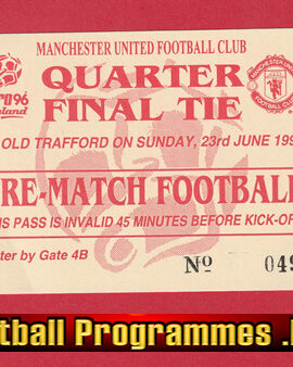 Manchester United Euro 96 Ball Boy Football Ticket Pass 1996