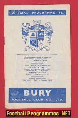 Bury v Derby County 1963