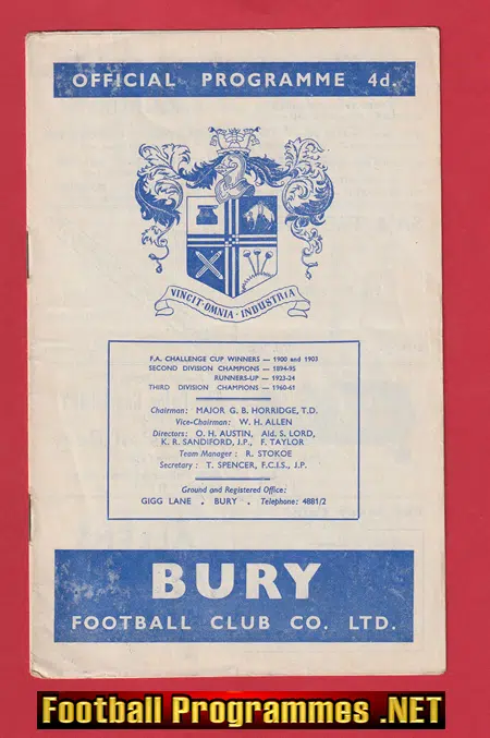 Bury v Derby County 1963