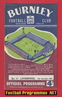 Burnley v Liverpool 1964