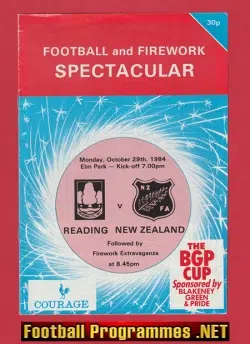 Reading v New Zealand 1984 – Football + Fireworks + George Best