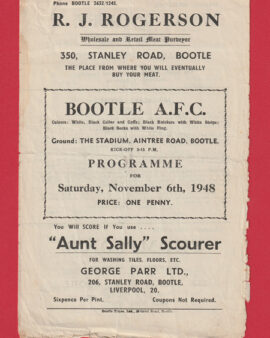 Bootle v Upholland West End 1948 – Stanley Road – Liverpool