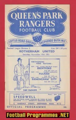 Queens Park Rangers v Rotherham United 1951 - QPR