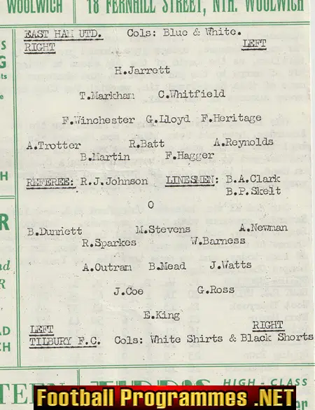 East Ham United v Tilbury 1960 - Challenge Cup Semi Final