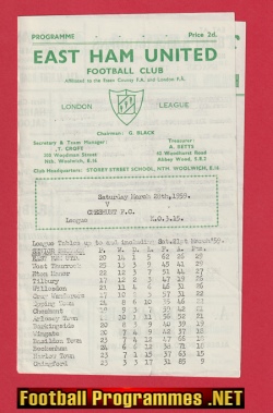 East Ham United v Cheshunt 1959