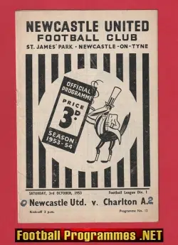 Newcastle United v Charlton Athletic 1953