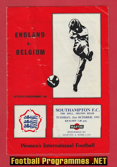 England Ladies v Belgium 1978 – Womens International Football Southampton