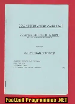 Colchester United Ladies v Luton Town 1993 - Womens Football
