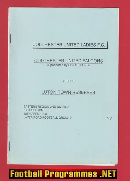 Colchester United Ladies v Luton Town 1993 - Womens Football